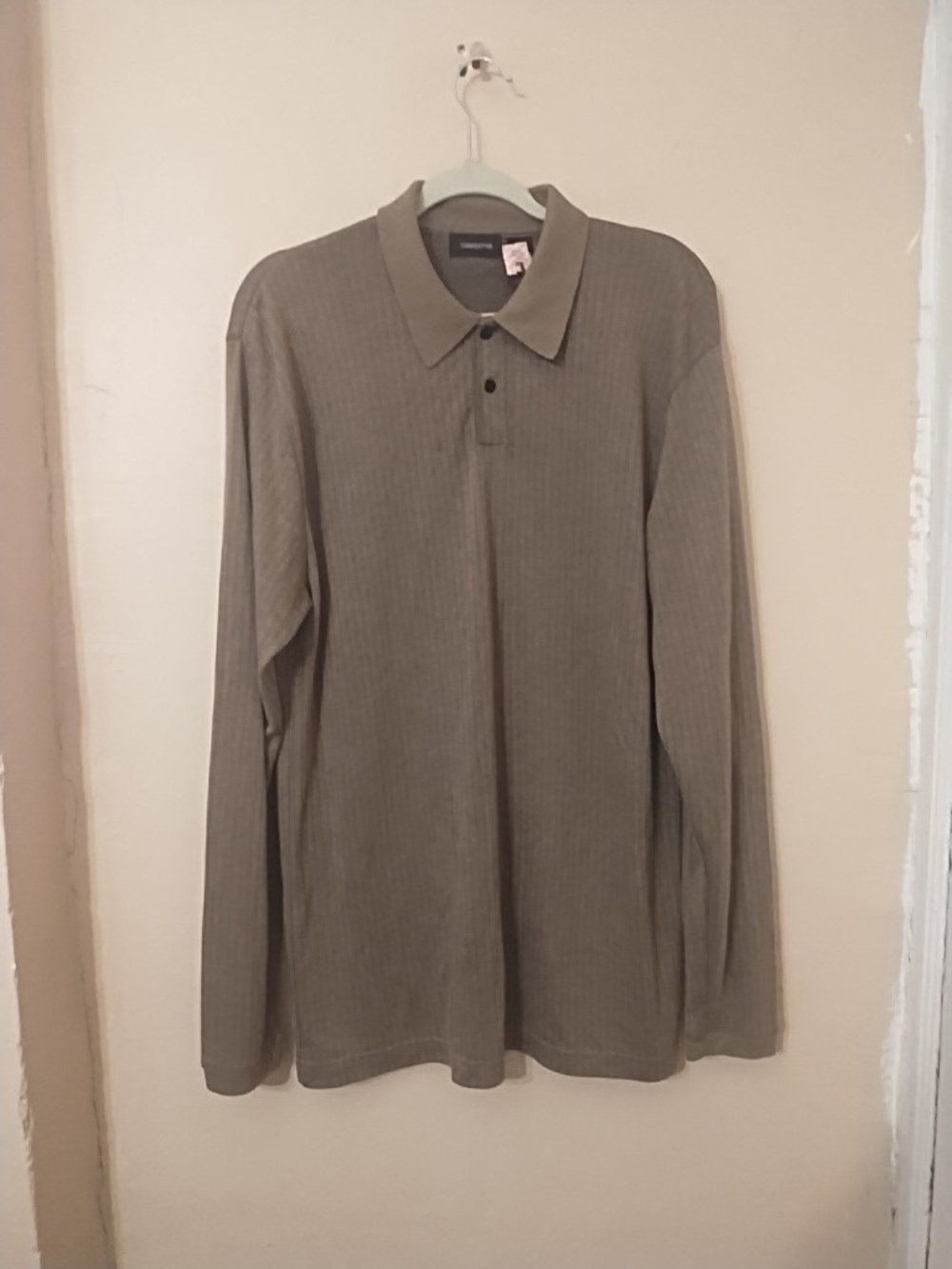 Claiborne Long Sleeve Polo in Olive